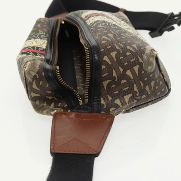 BURBERRY Body Bag PVC Leather Brown Gold Auth - Picture 4 of 16